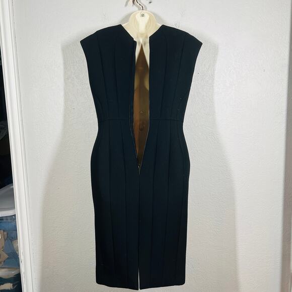 Dice Kayek Structured Scuba Dress Sleeveless Piped Knee Black Couture DIY - S - Picture 9 of 15